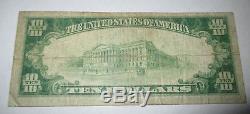 $10 1929 Nashville Illinois IL National Currency Bank Note Bill! Ch. #6524 Fine