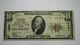 $10 1929 National City Illinois Il National Currency Bank Note Bill #12991 Vf