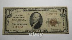 $10 1929 New Albany Indiana IN National Currency Bank Note Bill! Ch. #2166 FINE