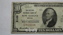 $10 1929 New Albany Indiana IN National Currency Bank Note Bill! Ch. #2166 RARE