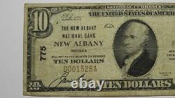 $10 1929 New Albany Indiana IN National Currency Bank Note Bill Ch. #775 FINE