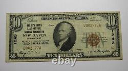 $10 1929 New Haven Connecticut CT National Currency Bank Note Bill Ch. #1243 VF