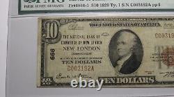 $10 1929 New London Connecticut CT National Currency Bank Note Bill #666 F12 PMG