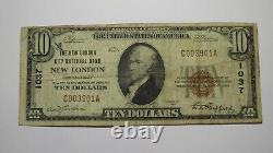 $10 1929 New London Connecticut CT National Currency Bank Note Bill Ch. #1037 VF