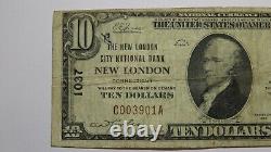 $10 1929 New London Connecticut CT National Currency Bank Note Bill Ch. #1037 VF