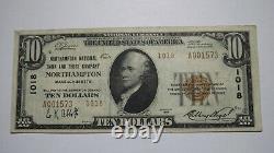 $10 1929 Northampton Massachusetts MA National Currency Bank Note Bill! #1018 VF
