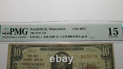 $10 1929 Northfield Minnesota MN National Currency Bank Note Bill #2073 F15 PMG