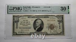 $10 1929 Park Falls Wisconsin WI National Currency Bank Note Bill Ch #10489 VF30
