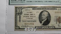 $10 1929 Park Falls Wisconsin WI National Currency Bank Note Bill Ch #10489 VF30