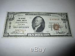 $10 1929 Pasadena California CA National Currency Bank Note Bill! Ch. #10167 VF