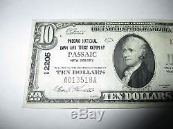 $10 1929 Passaic New Jersey NJ National Currency Bank Note Bill! #12205 XF+
