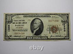 $10 1929 Passaic New Jersey NJ National Currency Bank Note Bill Ch. #12205 VF