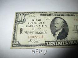 $10 1929 Pauls Valley Oklahoma OK National Currency Bank Note Bill Ch #5091 FINE
