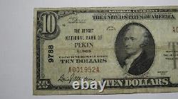 $10 1929 Pekin Illinois IL National Currency Bank Note Bill Charter #9788 FINE+