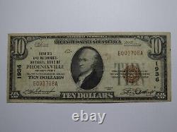 $10 1929 Phoenixville Pennsylvania National Currency Bank Note Bill #1936 FINE+