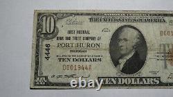 $10 1929 Port Huron Michigan MI National Currency Bank Note Bill! Ch. #4446 RARE