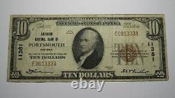 $10 1929 Portsmouth Virginia VA National Currency Bank Note Bill Ch. #11381 FINE
