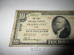 $10 1929 Prairie City Iowa IA National Currency Bank Note Bill! Ch. #6755 Fine