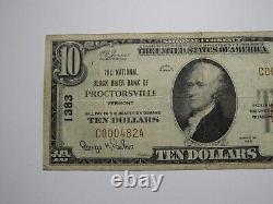 $10 1929 Proctorsville Vermont VT National Currency Bank Note Bill Ch #1383 FINE