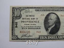 $10 1929 Providence Rhode Island RI National Currency Bank Note Bill #948 VF