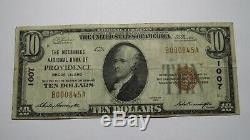 $10 1929 Providence Rhode Island RI National Currency Bank Note Bill! Ch. #1007