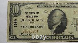 $10 1929 Quaker City Ohio OH National Currency Bank Note Bill Ch. #1989 FINE