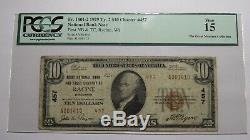 $10 1929 Racine Wisconsin WI National Currency Bank Note Bill Ch. #457 FINE PCGS