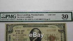 $10 1929 Rices Landing Pennsylvania PA National Currency Bank Note Bill Ch #7090