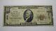 $10 1929 Ritzville Washington Wa National Currency Bank Note Bill Ch. #5751 Rare