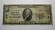$10 1929 Roanoke Virginia Va National Currency Bank Note Bill! Ch. #2737 Rare