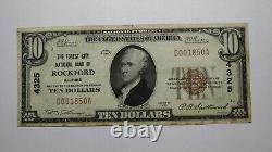 $10 1929 Rockford Illinois IL National Currency Bank Note Bill Ch. #4325 VF