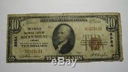 $10 1929 Rocky Mount Virginia VA National Currency Bank Note Bill Ch. #8984 RARE