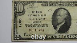 $10 1929 Rutland Vermont VT National Currency Bank Note Bill Charter #1700 VF