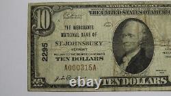 $10 1929 Saint Johnsbury Vermont VT National Currency Bank Note Bill #2295 St