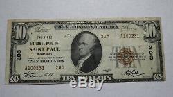 $10 1929 Saint Paul Minnesota MN National Currency Bank Note Bill! Ch. #203 VF
