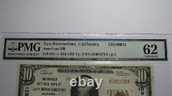 $10 1929 San Bernardino California National Currency Bank Note Bill #10931 UNC62