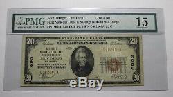 $10 1929 San Diego California CA National Currency Bank Note Bill #3050 FINE PMG