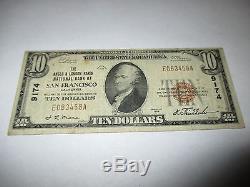 $10 1929 San Francisco California CA National Currency Bank Note Bill #9174 VF