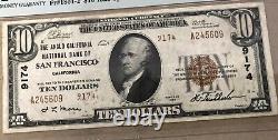 $10 1929 San Francisco National Currency Bank Note Charter 13044 PMG VF30