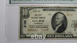 $10 1929 San Jose California CA National Currency Bank Note Bill #2158 VF25 PMG