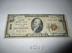 $10 1929 Santa Ana California CA National Currency Bank Note Bill #3520 FINE