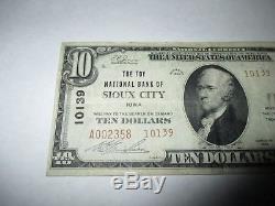 $10 1929 Sioux City Iowa IA National Currency Bank Note Bill! Ch. #10139 VF