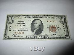 $10 1929 Sioux City Iowa IA National Currency Bank Note Bill! Ch. #3124 VF! RARE