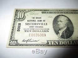 $10 1929 Sistersville West Virginia WV National Currency Bank Note Bill! 5028 VF