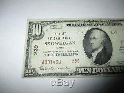 $10 1929 Skowhegan Maine ME National Currency Bank Note Bill Ch. #239 VF