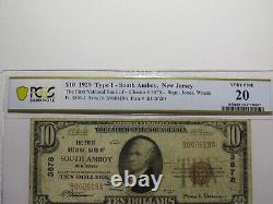 $10 1929 South Amboy New Jersey National Currency Bank Note Bill #3878 VF20 PCGS