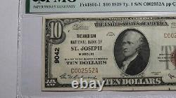 $10 1929 St. Joseph Missouri MO National Currency Bank Note Bill #9042 XF40 PMG