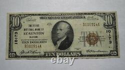 $10 1929 Staunton Illinois IL National Currency Bank Note Bill Ch. #10173 VF