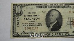 $10 1929 Staunton Illinois IL National Currency Bank Note Bill Ch. #10173 VF
