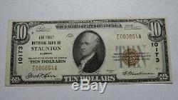 $10 1929 Staunton Illinois IL National Currency Bank Note Bill Ch. #10173 XF